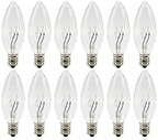 CREATIVE HOBBIES Replacement Light Bulbs for Electric Candle Lamps, Window Candles, & Chandeliers - 7 Watt Candelabra (E12), Clear, Steady Burning, 120v 7w Bulb - Pack of 12