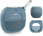 Feature Protective Case for Bose SoundLink Micro Bluetooth Speaker by WGear, Featured Design with mesh Pocket for Cable and Other Accessories, Elastic Strap to Secure Device (Stone Blue), WG012299