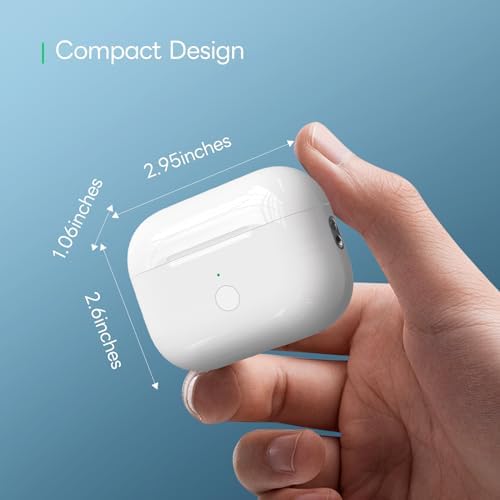 Wireless Charging Case Compatible for AirPods Pro 1st & 2nd Generation, Upgraded Replacement Wireless Charging Case Compatible with Airpods Pro 1/2(No Earbuds), white