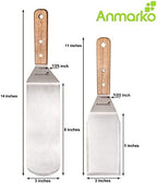 Professional Metal Spatula Set - Stainless Steel Spatula and Griddle Scraper - Heavy Spatula Griddle Accessories Great for Cast Iron Griddle BBQ Flat Top Grill - Commercial Grade