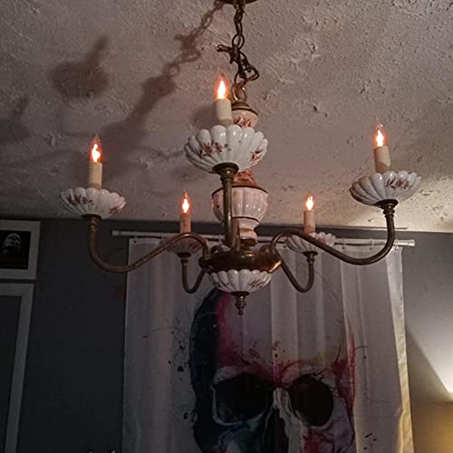 Doratale Christmas Flicker Flame Light Bulbs, Clear Flame Shape Replacement Bulbs Dances with a Flickering Orange Flame Glow, E12 Candelabra Base Replacement Bulbs, 1 Watt, 120 Volt- 12 Pack