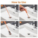 Amazon Basics Drain Clog Remover Tool, Includes 5 Plastic and 1 Stainless Drain Snakes, Effectively Clean Hair and Other Clog for Toilet, Kitchen Sink, Bathroom Tub, 6 Pack