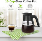 CM401 10-Cup Coffee Pot Replacement for Ninja Specialty Hot & Iced Coffee Maker, Compatible with Ninja CM400 CM371 CFN601 CFP101 CP300 CP301, Glass Carafe with Brew-Through Lid