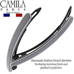 Camila Paris CP3375 French Hair Barrettes Clips for Women, Handmade, Girls Side Slide-in Barrette Clip, Hair Accessories for Women. Strong Hold No Slip Grip Fashion Durable Styling, Made in France