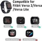 4 Pack Silicone Bands Compatible with Fitbit Versa 2 / Versa/Versa Lite/Versa SE, Classic Soft Straps Replacement Sport Wristbands for Women Men