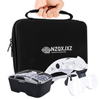 Head Magnifying Glasses with Light for Close Work, Rechargeable Headband Magnifier Glasses, Interchangeable Lenses 1.0X 1.5X 2.0X 2.5X 3.5X for Arts and Crafts, Hobby