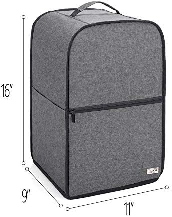 Luxja Food Processor Cover for Cuisinart and Hamilton Beach 10-14 Cup Processor, Food Processor Dust Cover with Accessories Pockets, Gray