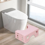 7inches Foldable Toilet Stool (Pink), Healthy Bathroom Squatting Posture Poop Stool with Anti-Slip Feet, A Good Helper to Effective Relief of Constipation, Easy to Storage Toilet Squat Stool
