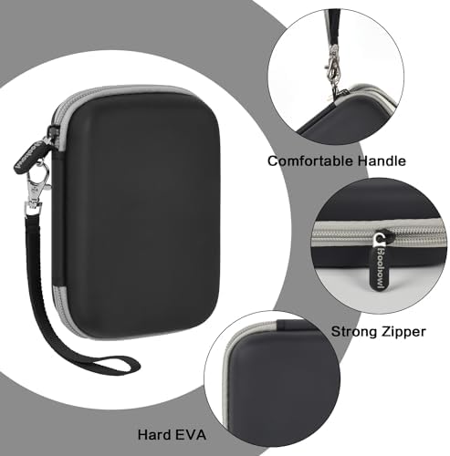 Case Compatible with HP Sprocket Portable 2x3/ Select 2.3x3.4/ 2nd Edition Printer, Travel Carrying Organizer Holder Fits for Zink Photo Paper, USB Cable and More Accessories - Black (Box Only)