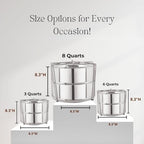 Stackable Stainless Steel Insert Pans - Inserts for Instant Pot - Pan for Instapot - Accessories for Instant Pot- FITS 6 QT and Above - Single Size - Pressure Cooker Steamer Pan Accessories