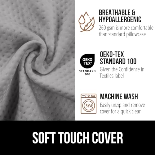 GORILLA GRIP Patent Pending King Bed Wedge Pillow Headboard Gap Filler, Comfortable and Supportive High Density Foam Angled Pillows, Stay in Place Gripping Dots, Wedges Between Mattress, Soft Gray