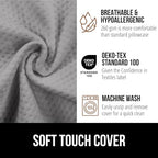 GORILLA GRIP Patent Pending Bed Wedge Pillow Headboard Gap Filler, Comfortable and Supportive High Density Foam Angled Pillows, Stay in Place Gripping Dots, Wedges Between Mattress, Full Size Gray