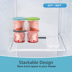 Ice Cream Containers for Ninja Creami Pints and Lids 16oz Pint Containers 4Pack Extra Replacement Pints for Ninja Creami NC301, NC300, CN301CO, CN305A Ice Cream Maker(Gray, Green, Pink, Blue)