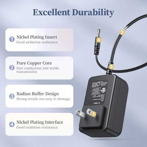 Charger for KitchenAid KHMB732 KHBBV53 KHBBV83 Series AC/DC Adapter Replacement for KitchenAid Cordless 7 Speed Blender KHMB732BM KHBBV53BM KHBBV53VB KHBBV53ER KHBBV83BM Power Supply Cord