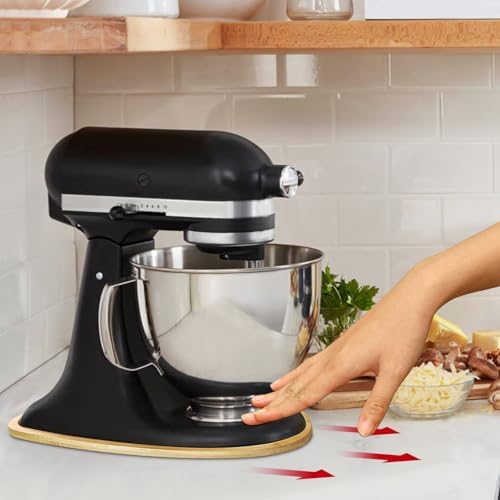 KAWENDE Mixer Slider Mat for Kitchenaid Stand Mixer, Bamboo Sliding Board for KitchenAid 4.5-5 Qt Tilt-Head Stand Mixer, Mixer Slider for Counter Sliding Tray for KitchenAid Mixer Mixers Accessories