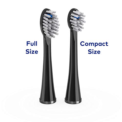 Waterpik Genuine Full Size Replacement Brush Heads With Covers for Sonic-Fusion Flossing Toothbrush SFFB-2EB, 2 Count Black
