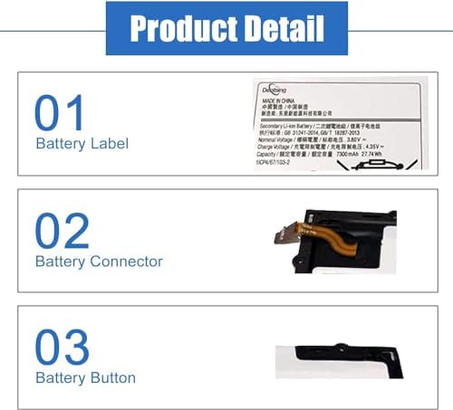 Dentsing EB-BT585ABE (3.8V 27.74Wh/7300mAh) Replacement Battery for Samsung Galaxy 10.1" 2016 SM-T580 SM-P580 SM-T585C SM-P585M SM-T587 SM-T587P Series Tablet EB-BT585ABA 1ICP4/67/103-2