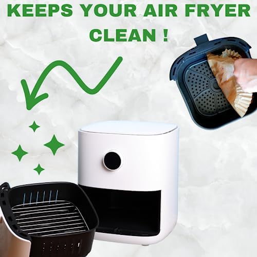 Disposable Air Fryer Parchment Paper Liners for Ninja DZ201 Dual AirFryer, Food Safe Waterproof Oilproof for Power XL, Ninja Foodi Air Fryer Accessories, Rectangle 100 Pcs