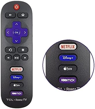 OEM Replacement Remote Control Compatible with All TCL Roku Smart TVs【Only Works with TCL Roku TV, Not for Roku Stick and Roku Box】 (Netflix/Disney Plus/Apple TV+ / HBO Max)