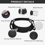 Gait Belts for Seniors, Transfer Belt with Handles, Gate Belts Medical for Elderly, Walking Belt for Lifting Elderly & Patient Physical Therapy - Metal Buckle Anti-Slip Gait Belt for Medical Nursing