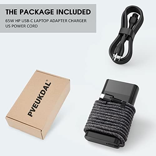 New Slim HP 65W USB C Laptop Charger Replacement for HP Spectre X360,Spectre,Elitebook x360,Elitebook,Chromebook,Elite x2,Envy,ProBook Travel Type C Power Cord Supply