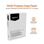Amazon Basics Multipurpose Copy Printer Paper, 8.5 x 11 inches, 20 lb, 3 Reams, 1500 Sheets, 92 Bright, White