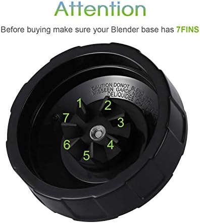 7-Fins Extractor Blade Assembly with Rubber Gasket Blender Replacement Parts Compatible with Nurti Ninja Blenders Auto iQ BL480 BL482 BL642 BL682 NN102