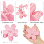 Flower Hair Clips 8PCS, Large Claw Clips for Women Girls Thick Thin Hair, Strong Hold Nonslip Big Dasiy Jaw Clamps Matte Hair Accessories 8 Colors
