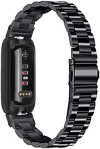 Stainless Steel Band Compatible with Fitbit Inspire 3, Adjustable Metal Watch Bands Bracelets，Wristband Replacement for Women Men(Black)