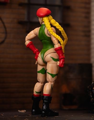 Jada Toys – Street Fighter II Cammy Action Figure - 1:12 Scale Collectible - Includes Interchangeable Heads, Hands, and Accessories - Ages 13+ - Classic Video Game Nostalgia