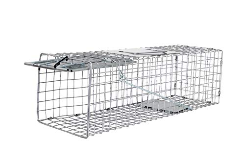 LifeSupplyUSA Humane Live Animal Trap - Catch and Release 1-Door Cage Trap for Rats, Feral Cats, Raccoons, Rabbits, Skunks, Squirrels, Similar Sized Animals - No Kill Easy Trapping (24"x7"x7")