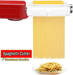 Pasta Maker Attachment for Kitchenaid Mixers, Noodle Maker 3 in 1 Set of Pasta Sheeter Fettuccine Cutter Spaghetti Cutter and Cleaning Brush, Kitchen aid Mixer Accessories White