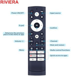 RIVIERA ERF3S90H Replacement Voice Remote Control for Hisense Smart Google TV Model 43A6H 50A6H 55A6H 65A6H 75A6H 50U6H 55U6H 65U6H 75U6H 65U8H 75U8H with 6 Shortcut Keys