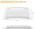 Upgraded Air Fryer Basket Replacement for Breville Smart Oven Parts 304 Stainless Steel Air Fryer Tray BOV800XL Pro BOV845BSS Breville Air Fryer Accessories Mesh Basket Oven Baking Pan 2 Pcs