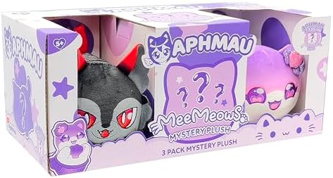 Aphmau 6” MeeMeow Plush 3-Pack, Friends Surprise Box That Includes 2 Friends Plush + 1 Exclusive Mystery Plush, Official Merch
