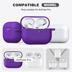R-fun for AirPods Pro 2nd/1st Generation Case with Cleaner Kit,Soft Silicone Protective Case Cover for Apple AirPod Pro 2/1 for Women Men,AirPods Pro Case Accessories with Keychain,Purple