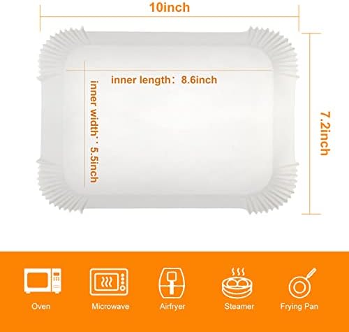 Air Fryer Disposable Paper Liner for Ninja Dual,100PCS Air Fryer Liners Rectangle 8.6x 5.5'', Air fryer Parchment Liners for Ninja DZ201 DZ401, Ninja Foodi Dual Air Fryer Accessories Baking Paper