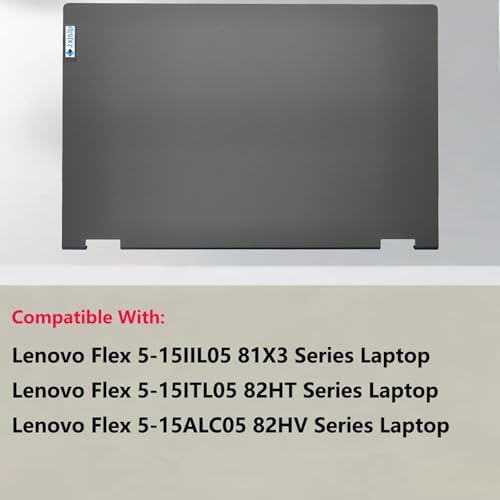 Replacement LCD Back Cover for Lenovo Ideapad Flex 5-15ITL05 82HT 5-15ALC05 82HV 5-15IIL05 81X3 Series Laptop 5CB0Y85681 5CB0R75479 5CB1B02477 Real Case Top Lid