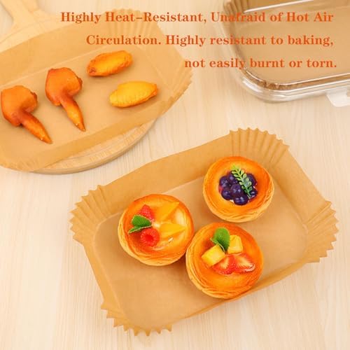 Air Fryer Paper Liners, 100PCS Rectangle 8.6"x5.5" Disposable Parchment, AirFryer Accessories Non-Stick Baking Paper for Ninja Foodi Dual Zone Air Fryer DZ201/DZ401/DZ550