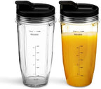 24oz Replacement Cup with Sip and Seal Lid for Nutri Ninja Blender BL642 BL450 BL456 BL480 BL482 BL640 BL682 BN401 BN751 BN801 Foodi SS401 SS101 SS351 SS151 Ninja Blender Auto IQ Blade (2-Pack)