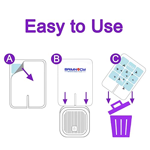 Indoor Plug in Fly Trap for Flies Moths Gnats with 8 Refills, Insect Catcher, Flying Insect Flea Trap, Compatible Safer Home Refill, Fruit Fly gnat Insect Killer