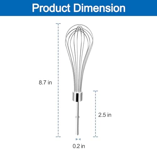 Kitchen Hand Mixer Whisk Attachments for KitchenAid Mixer Whisk Accessories KHMPW Stainless Steel Hand Mixer Beater-2 Pack