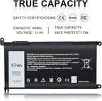 New Replacement WDX0R Laptop Battery for Dell Inspiron 15 5000 5567 5570 5565 5568 5578 7000 7560 7570 7573 7569 7579 13 5368 5378 7378 17 5765 5767 5770 Series Notebook Battery Fits 3CRH3 T2JX4 FC92N