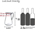 Amazing Abby - Droply - Plastic Pitcher (64 oz, 2 Quart), Clear Water Pitcher with Lid, Fridge Jug, BPA-Free, Shatter-Proof, Great for Iced Tea, Sangria, Lemonade, Juice, Milk, and More