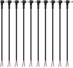 Fancasee (10 Pack) Replacement 5.5mm x 2.1mm 90 Degree Right Angle DC Power Male Plug Jack to Bare Wire Open End Pigtail Power Cable Cord for DC Power Supply Cable Repair