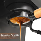 54mm Bottomless Portafilter Breville 3 Ears with Filter Stainless Basket and Solid Wood Handle, Bottomless Portafilter 54mm Compatible with Breville Espresso Machine, Coffee Accessories