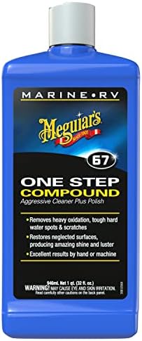 Meguiar's Marine/RV One Step Compound - Marine and RV Restorer That Removes Heavy Oxidation and Scratches While Restoring Gloss - 32 Oz (Packaging May Vary)