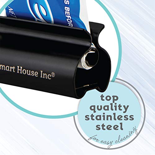 Toothpaste Squeezer Tube Roller Stainless Steel Tube Squeezer Rollers, Saves Toothpaste, Creams, Puts an end to Waste - Simple and Practical [Black]