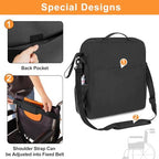 samdew Large Wheelchair Bag to Hang on Back, Wheelchair Accessories Backpack for Adult & Senior, Wheelchair Pouch with Medicine Storage Insulation Pocket & Shoulder Strap, Bag Only