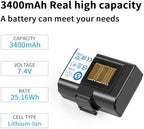 CBQ 3400mAh Upgrade Battery for Zebra Mobile Printer ZQ610 QLN320 QLN220(HC) ZQ500 ZQ510 ZQ520 ZQ521 ZQ620 ZR628 ZR638 ZQ658 ZQ668 Printers Replacement Battery,Lithium Ion.